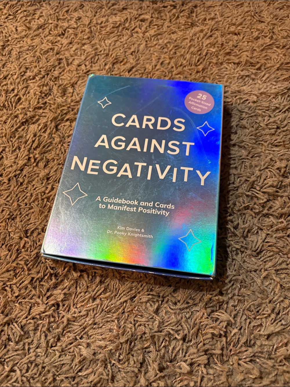 Cards Against Negativity Guidebook & Affirmation Cards - Holographic Blue